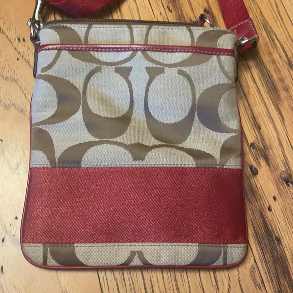 Red & Khaki authentic coach purse